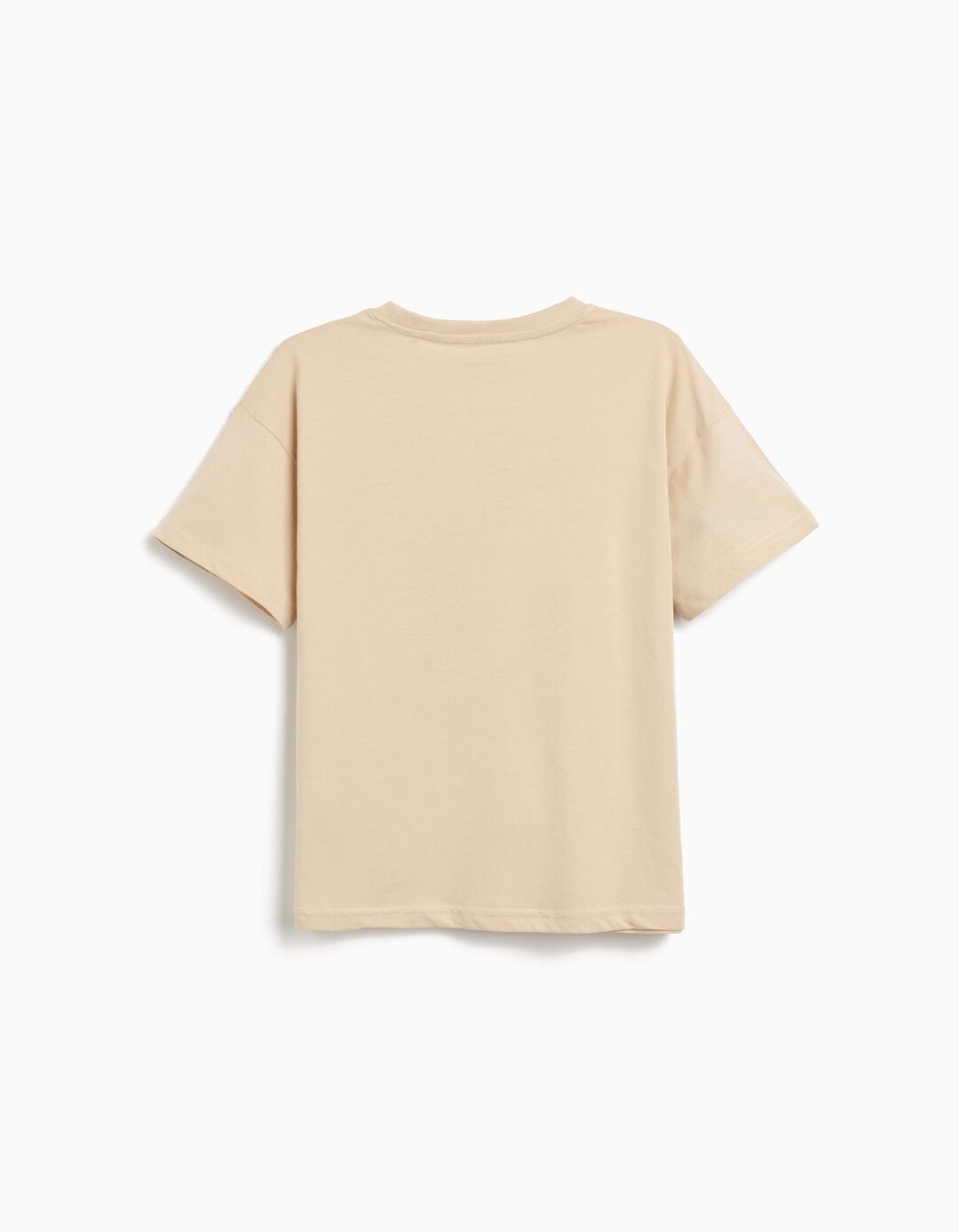 T-shirt Print, Menino, Bege Claro