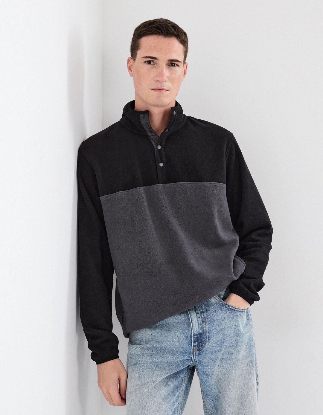 Camisola Polar, Homem, Cinzento Escuro