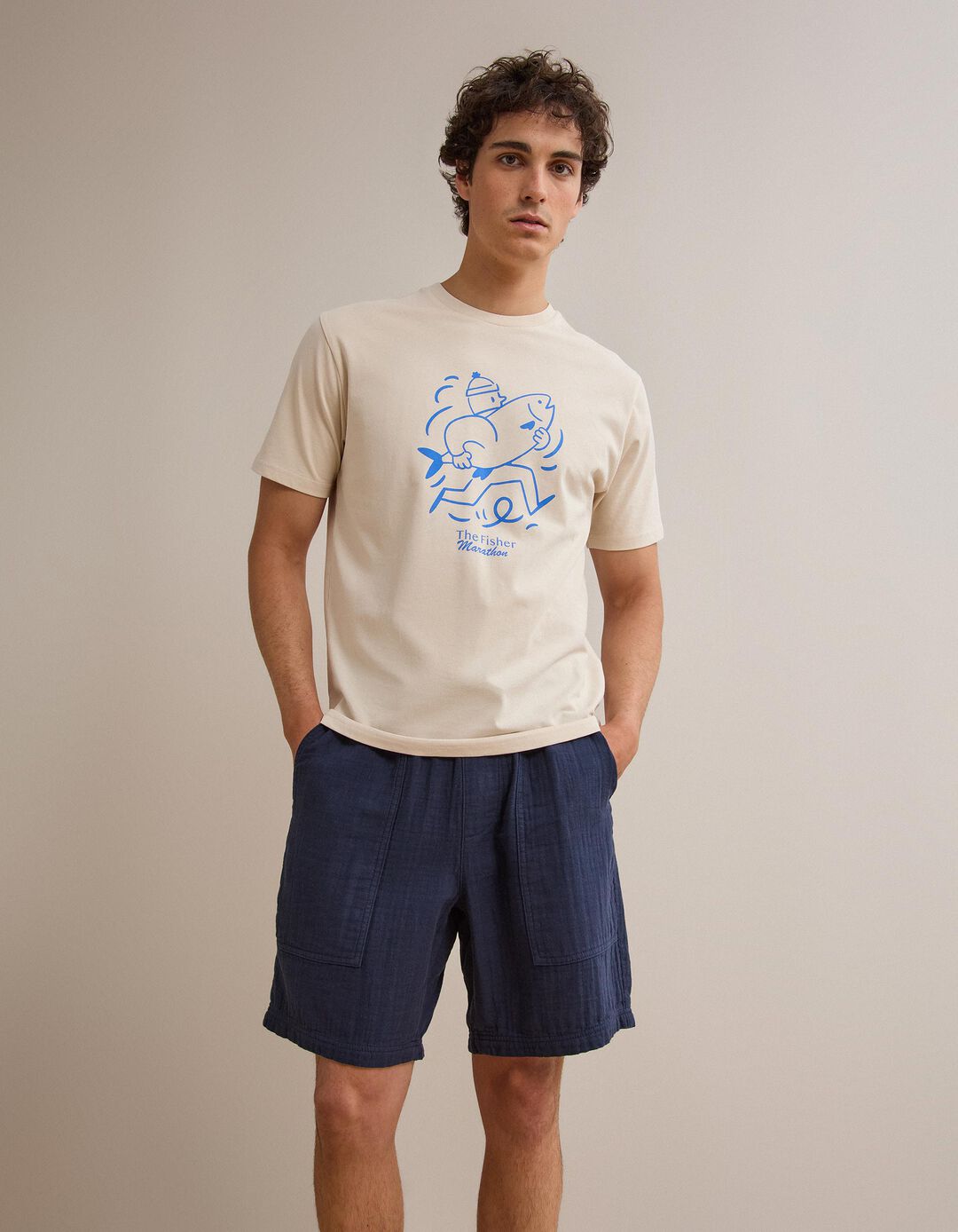 T-shirt Jersey, Homem, Cinzento Claro