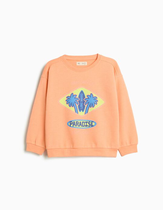 Comprar Online Sweatshirt Estampada, Menino, Laranja Claro