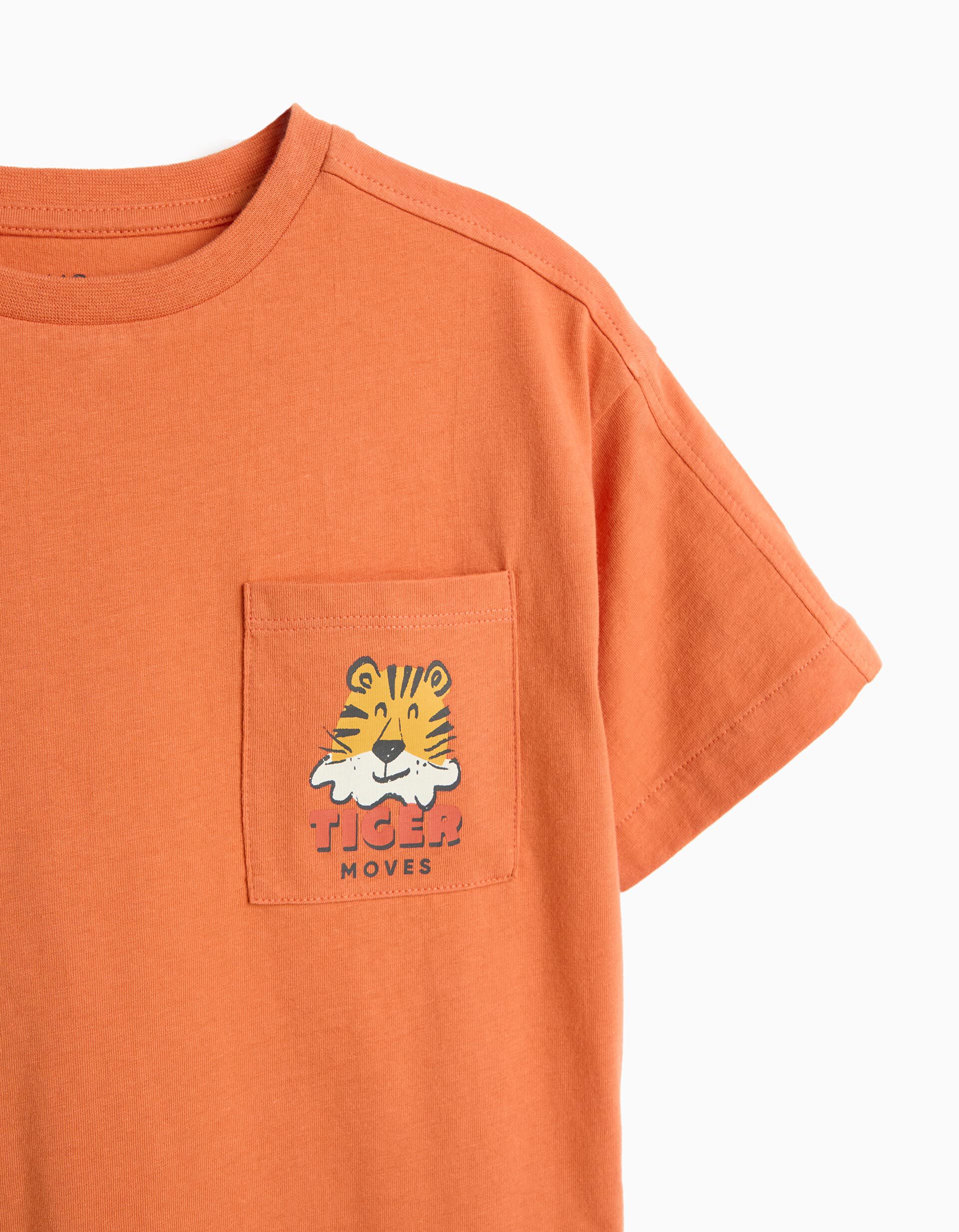 Comprar Online T-shirt Estampada, Menino, Laranja Escuro