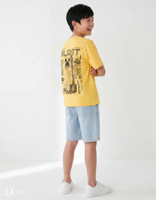 Comprar Online T-shirt Manga Curta 'Minecraft', Menino, Amarelo