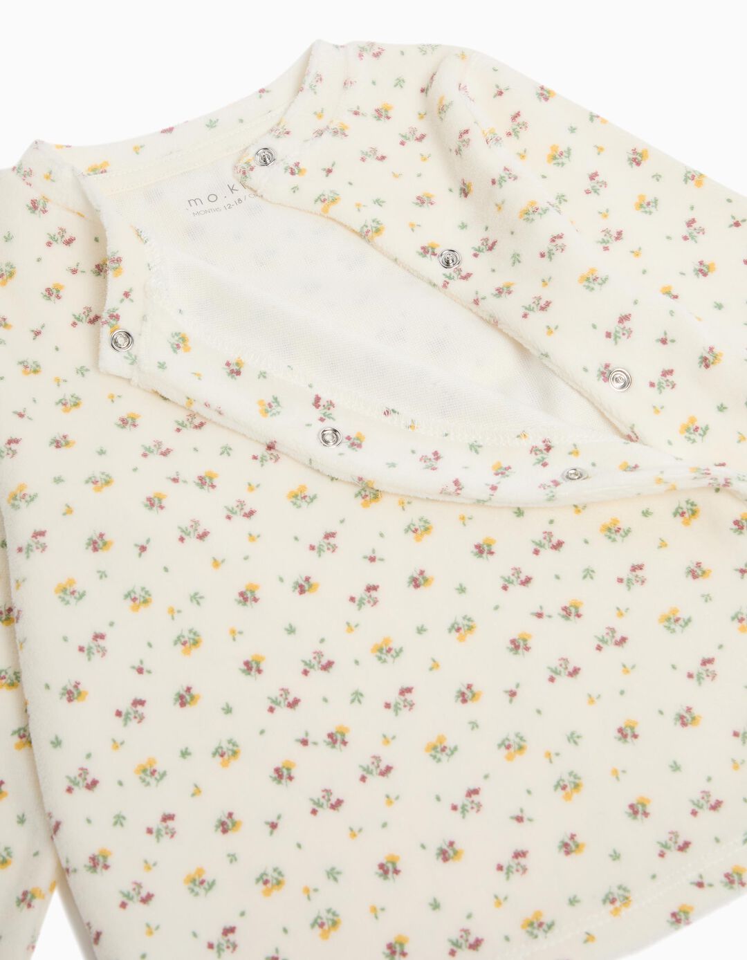 Pijama Aveludado Estampado, Bebé, Bege Claro