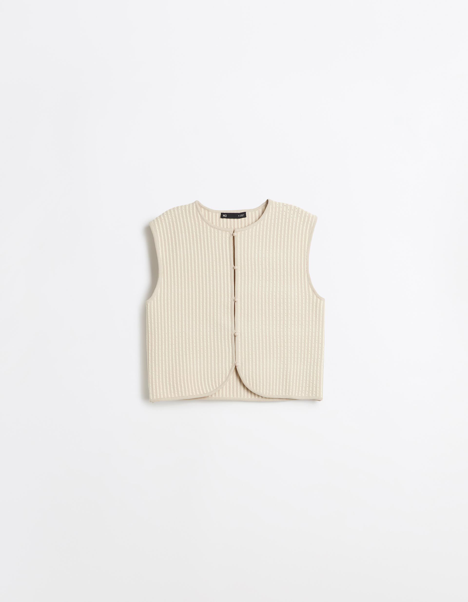 Comprar Online Colete Tricotado, Mulher, Cru