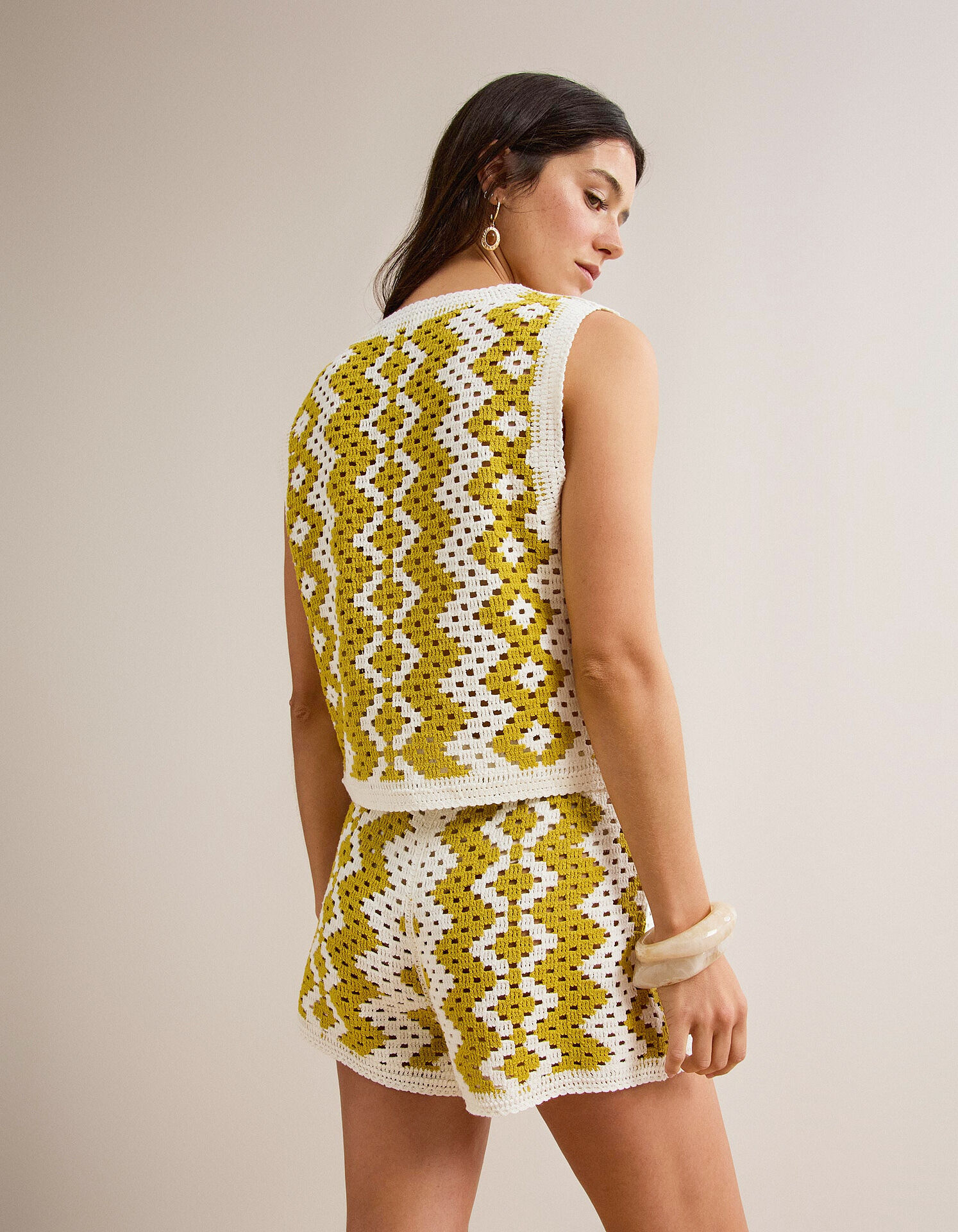 Comprar Online Colete Crochet, Mulher, Amarelo