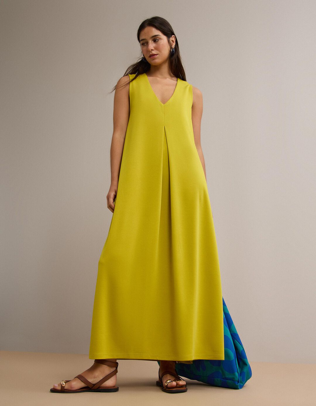 Vestido Comprido, Mulher, Amarelo