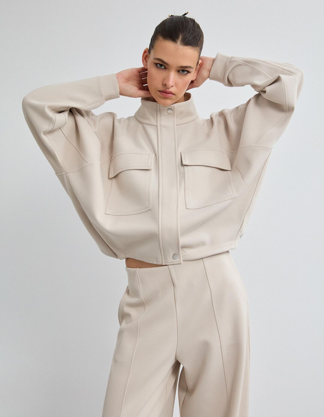 Casaco Piquet, Mulher, Bege