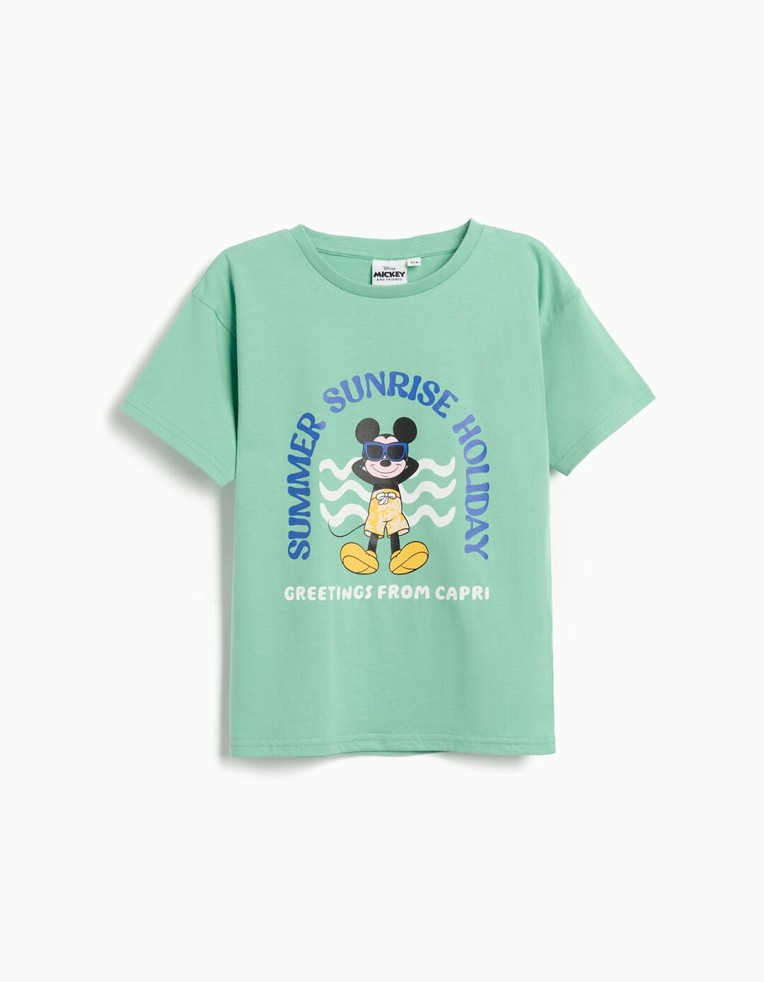 T-shirt 'Mickey', Menino, Verde Claro