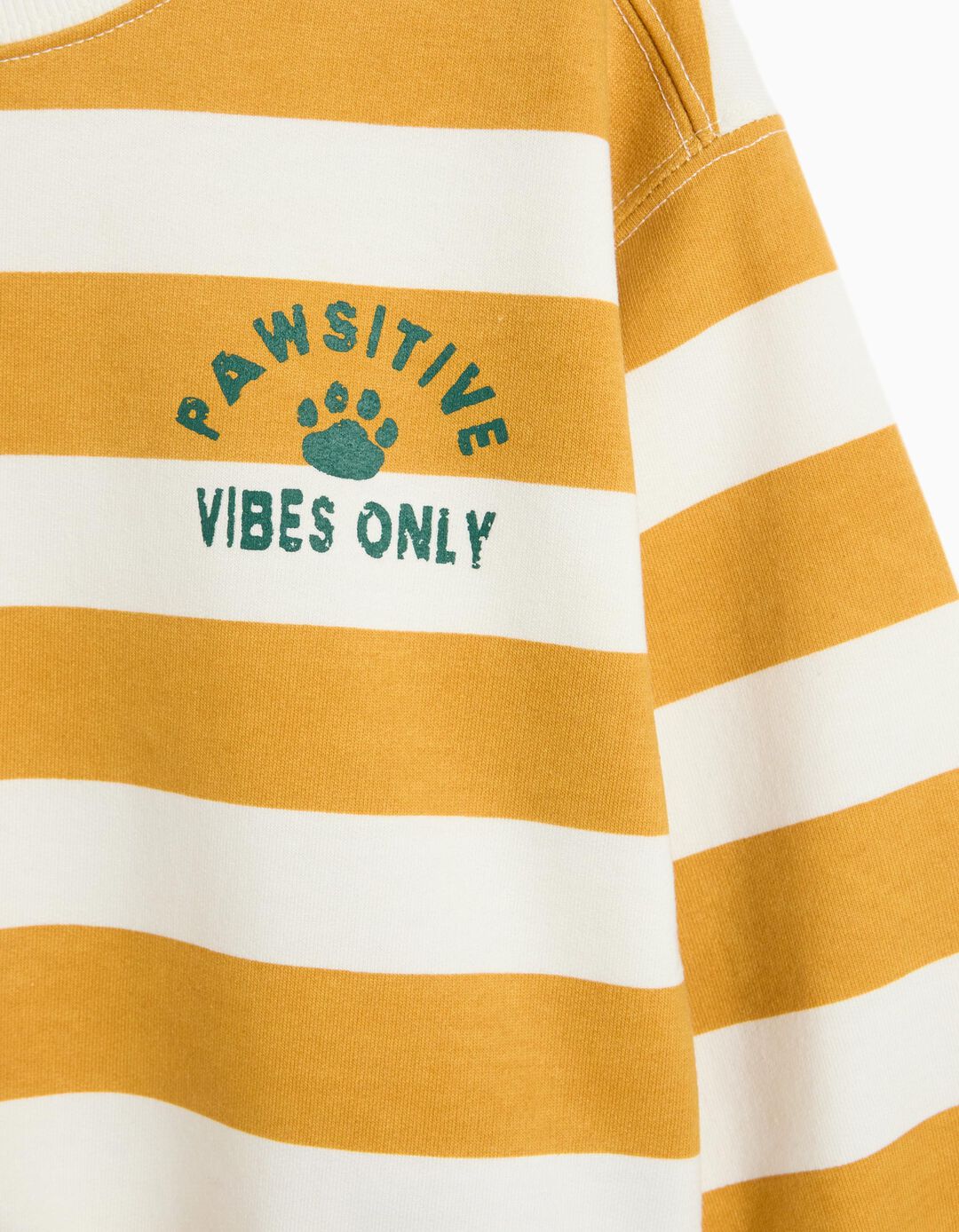 Sweatshirt De Felpa &Agrave;s Riscas, Menino, Amarelo Escuro