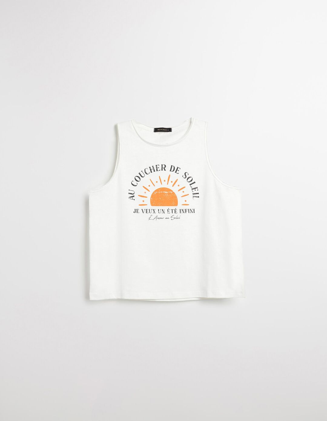 T-shirt sem Mangas, Mulher, Bege Claro 