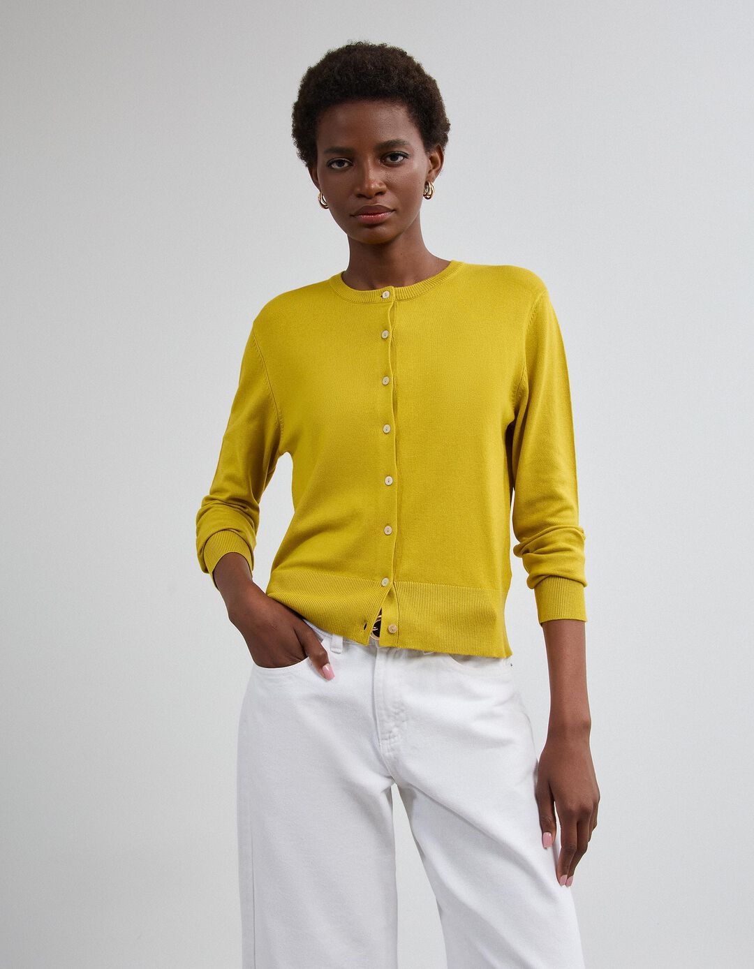 Casaco De Malha, Mulher, Amarelo