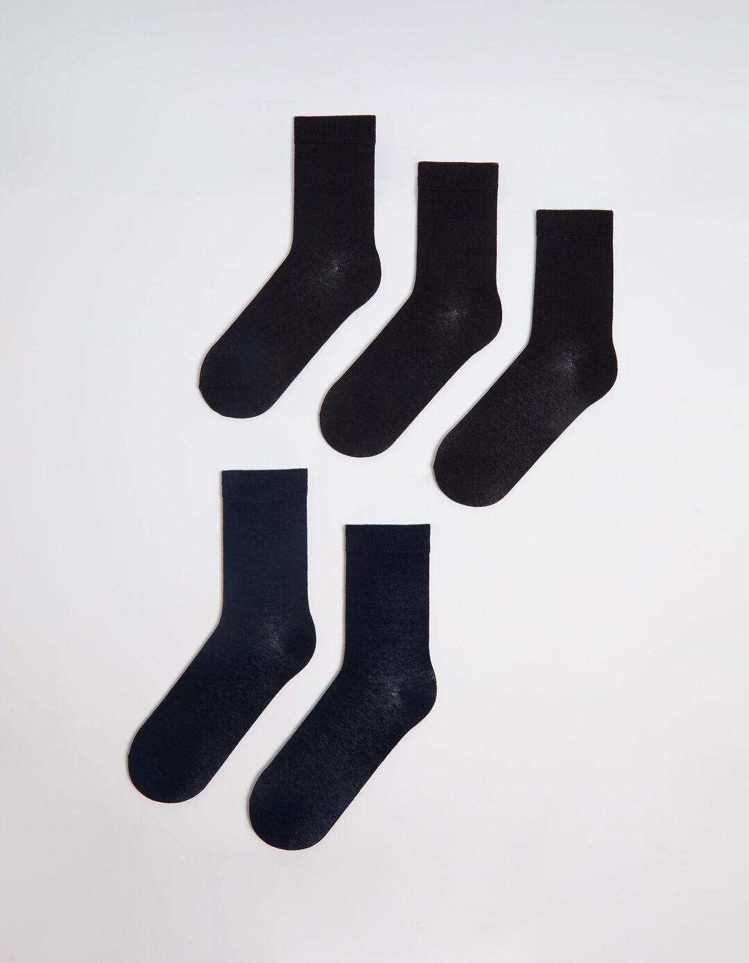 Pack 5 Pares de Meias Lisas, Homem, Azul Escuro