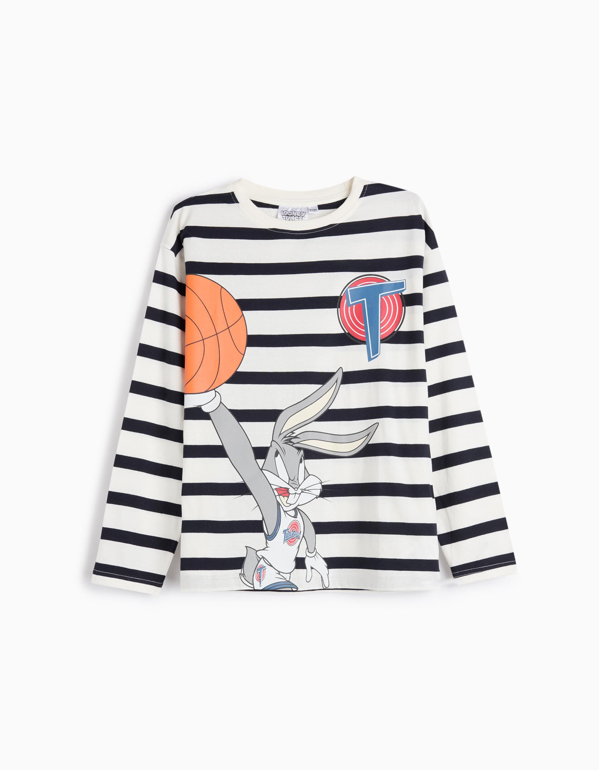 Comprar Online T-shirt Riscas de Manga Comprida 'Bugs Bunny', Menino, Branco