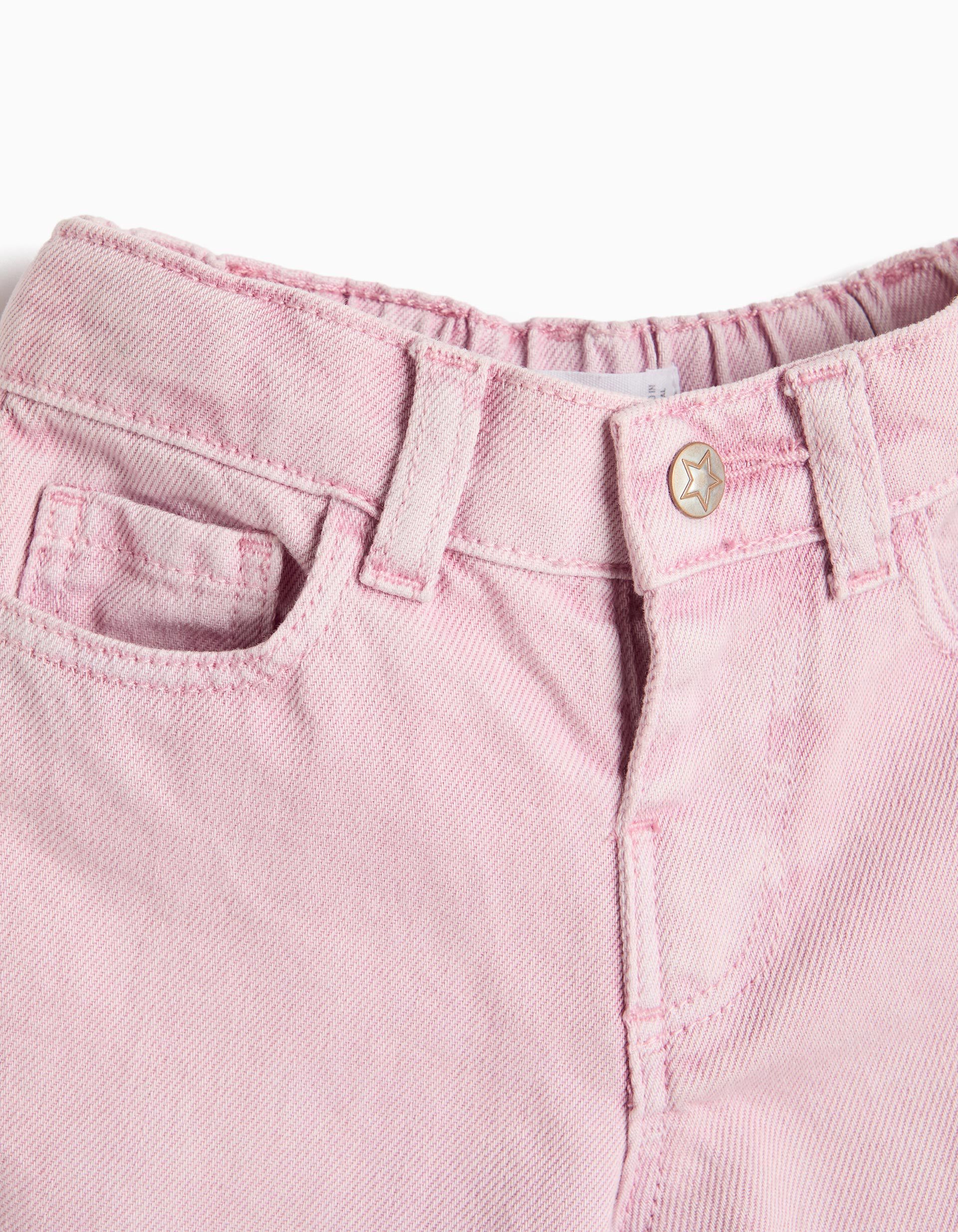 Comprar Online Cal&ccedil;as Wide Leg, Menina, Rosa Claro