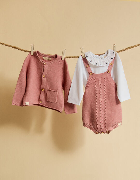 Comprar Online Conjunto Body e Macac&atilde;o, Rec&eacute;m-Nascido, Rosa Claro