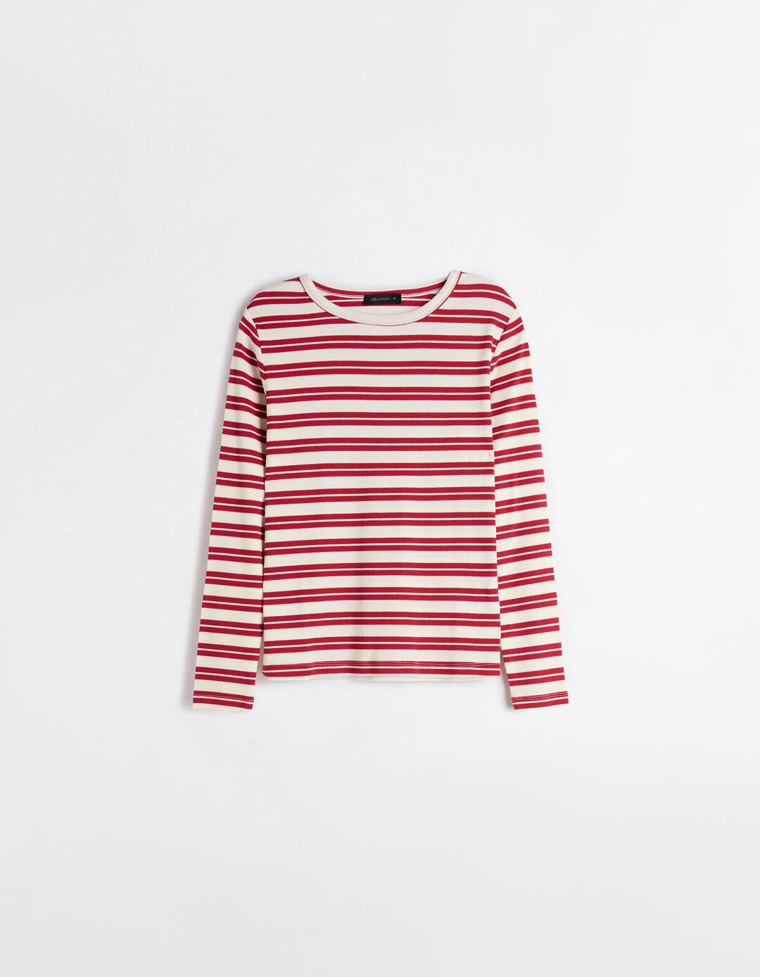 Camisola Riscas, Mulher, Vermelho Escuro