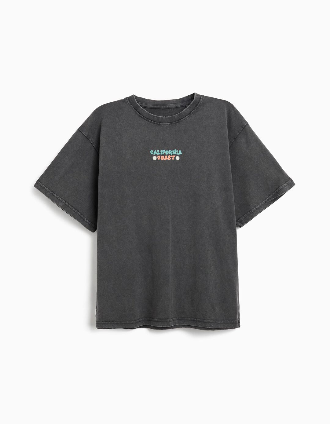 T-shirt Loose, Menino, Cinzento Escuro