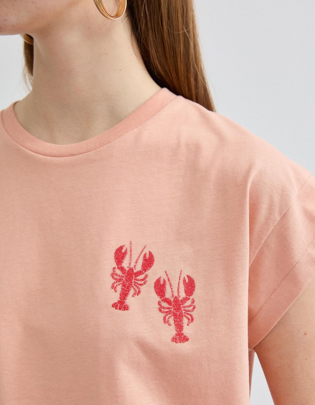 T-shirt Estampado, Mulher, Laranja