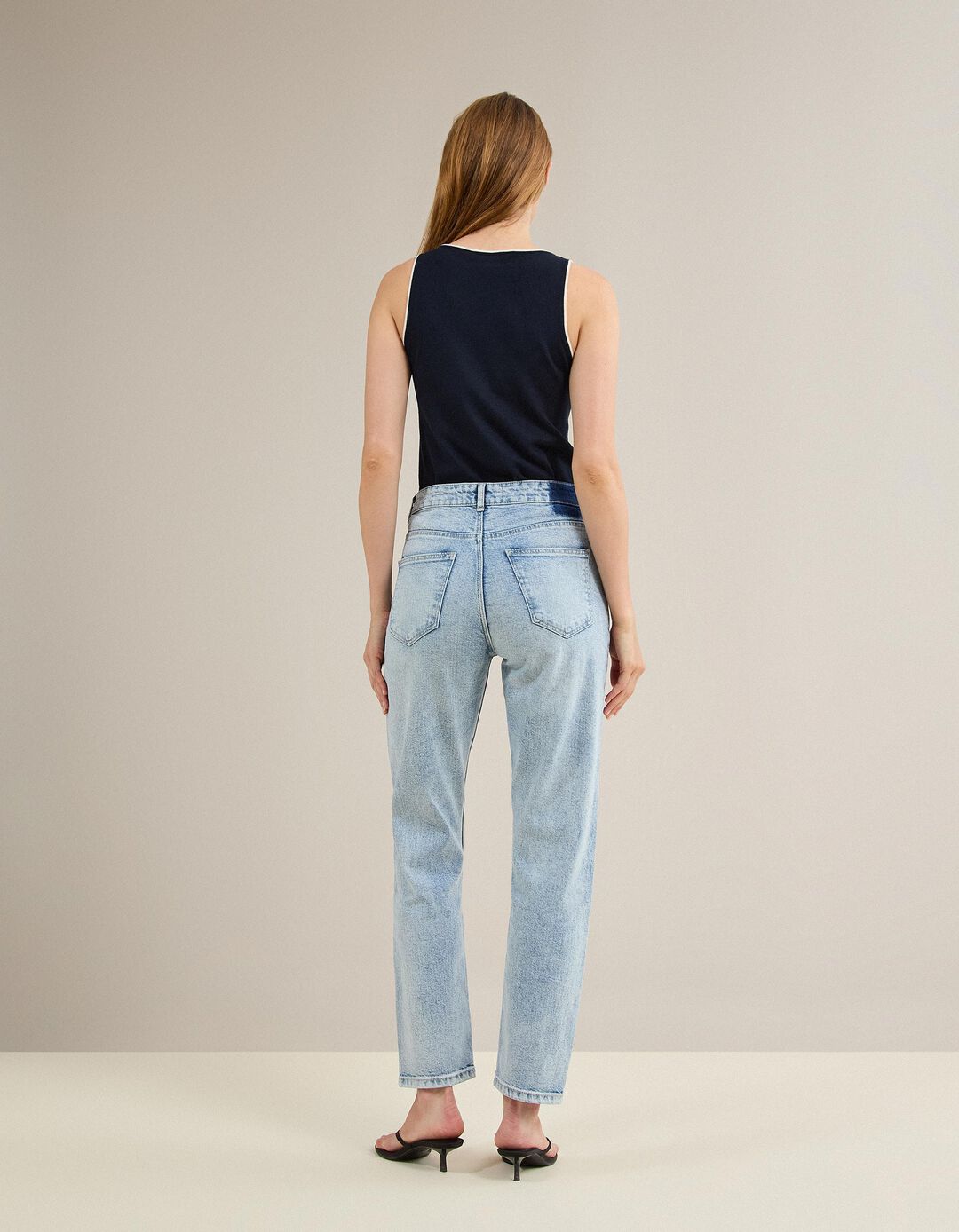 Cal&ccedil;as de Ganga 'Tapered Mom Fit', Mulher, Azul Claro