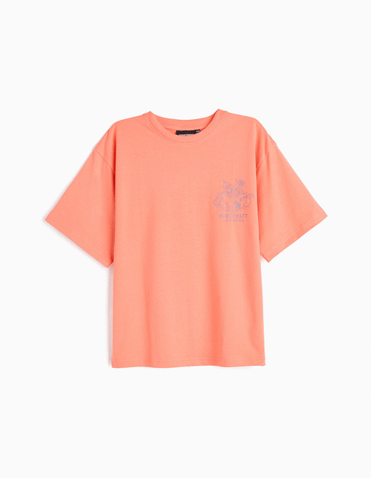 Comprar Online T-shirt 'Minecraft ', Menino, Coral