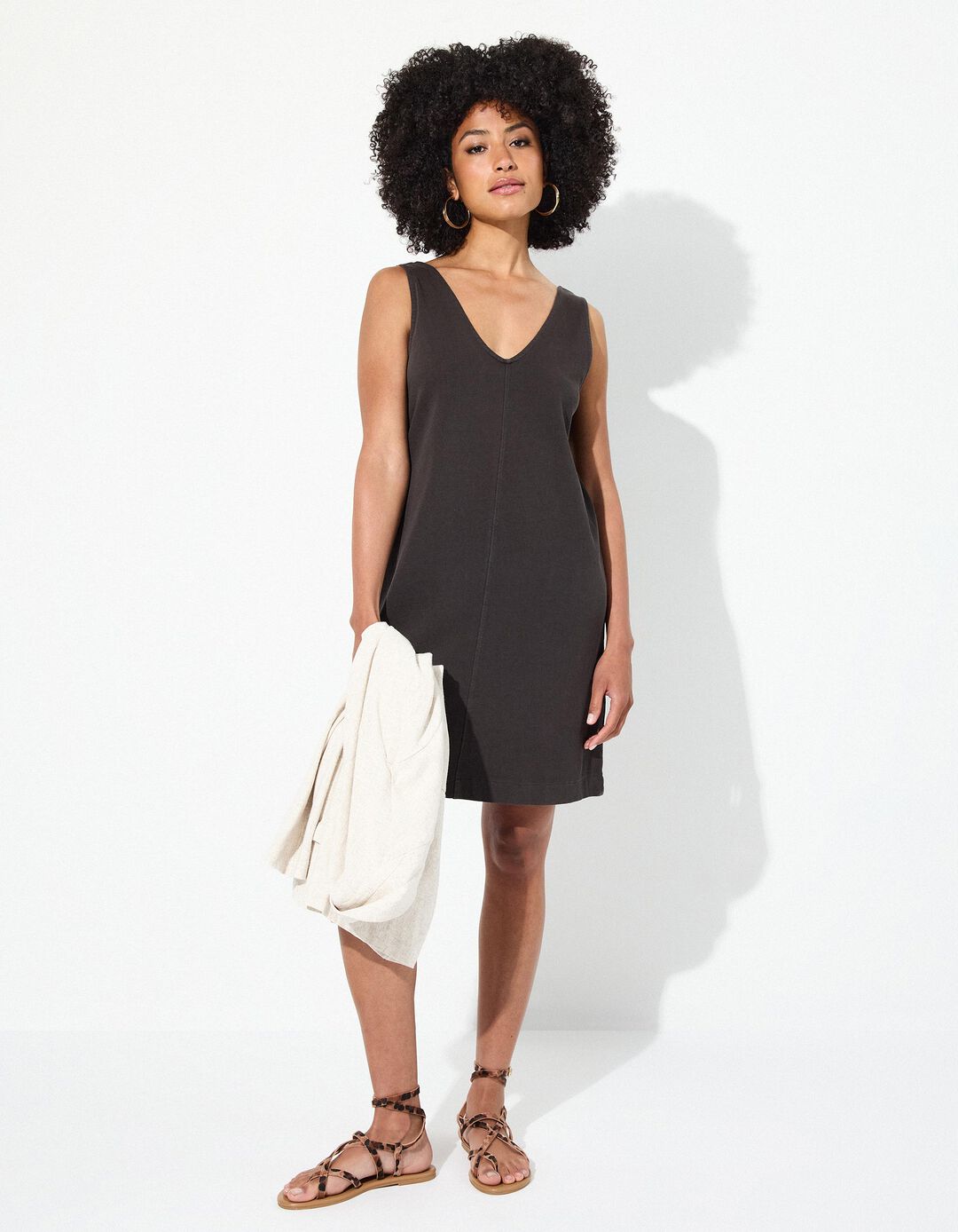Vestido, Mulher, Cinzento Escuro