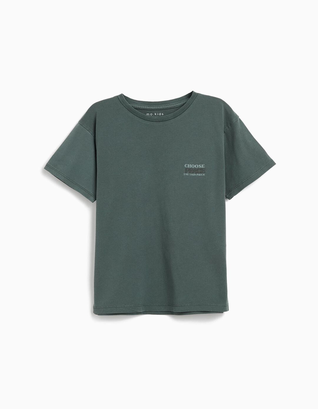T-shirt 'Peace Language', Menino, Verde Escuro