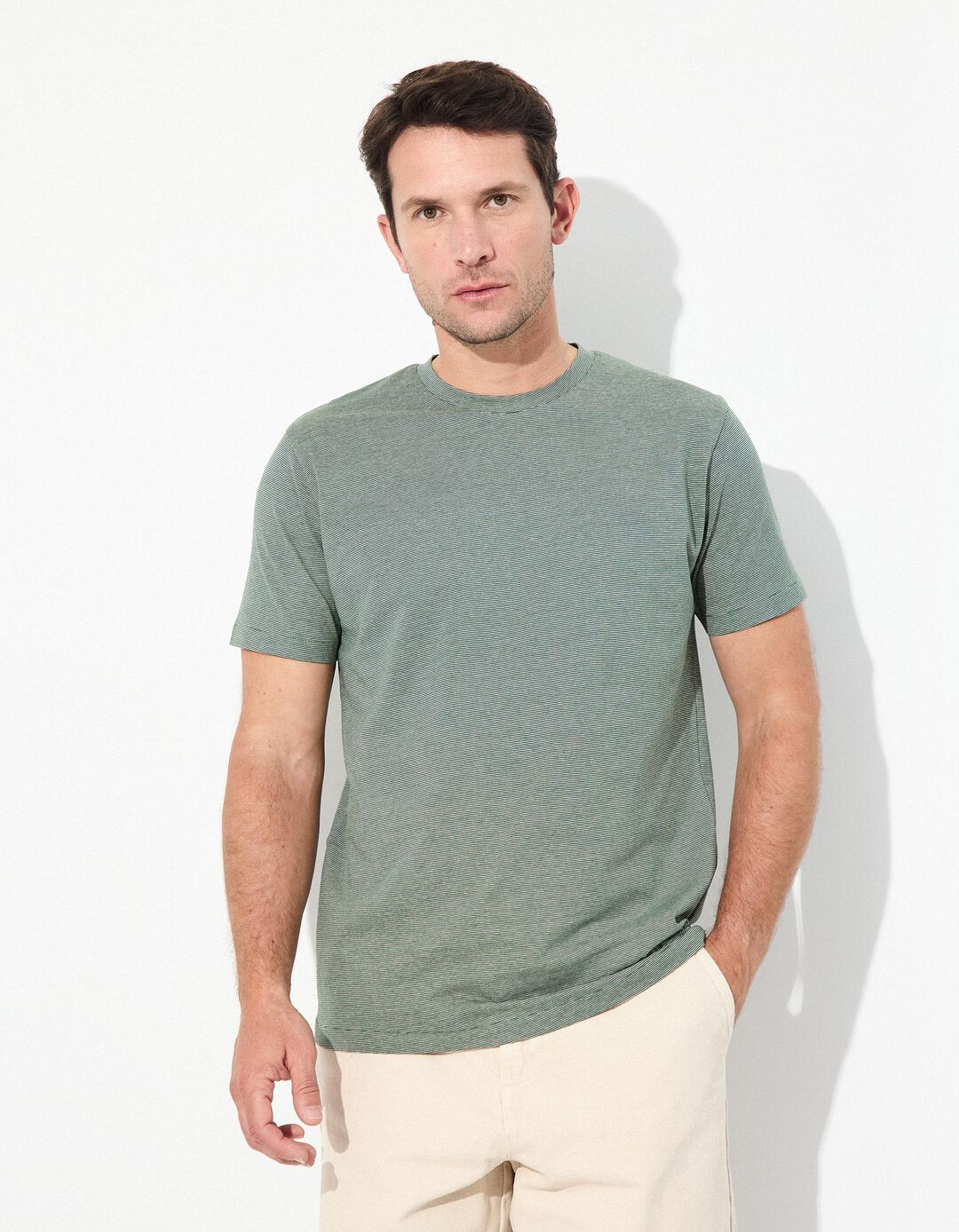 T-shirt Malha Jersey, Homem, Verde Escuro 