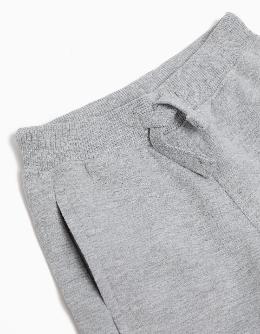 Cal&ccedil;as de Felpa, Menino, Cinzento Claro