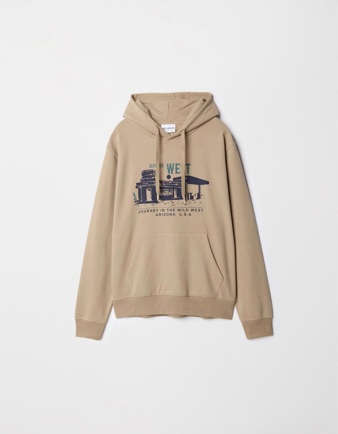 Sweatshirt de Felpa Capuz, Homem, Bege
