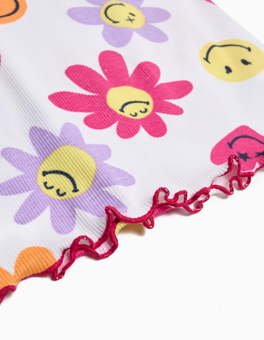 T-shirt 'Smiley World', Menina, Branco
