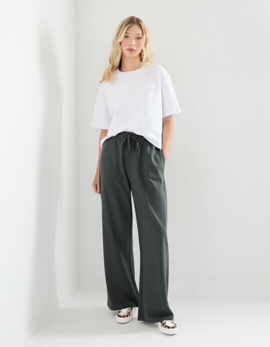 Comprar Online Calças Joggers Wide Leg, Mulher, Cinzento Escuro