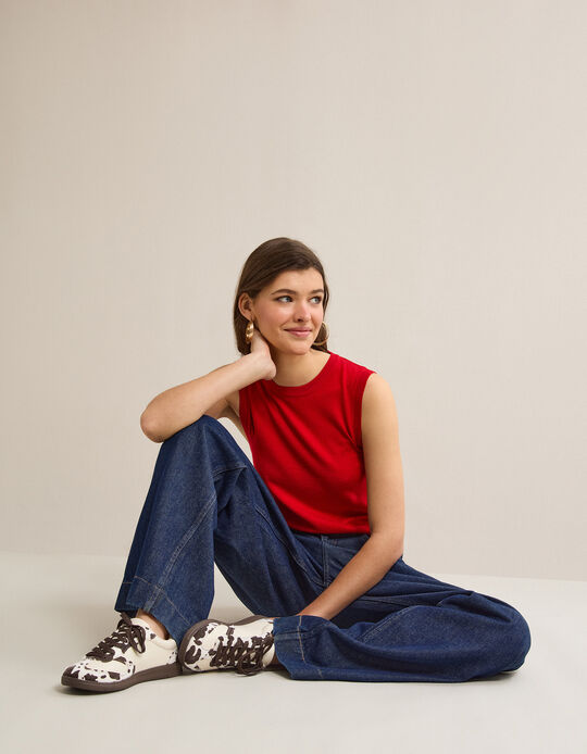 Comprar Online Colete de Malha, Mulher, Vermelho