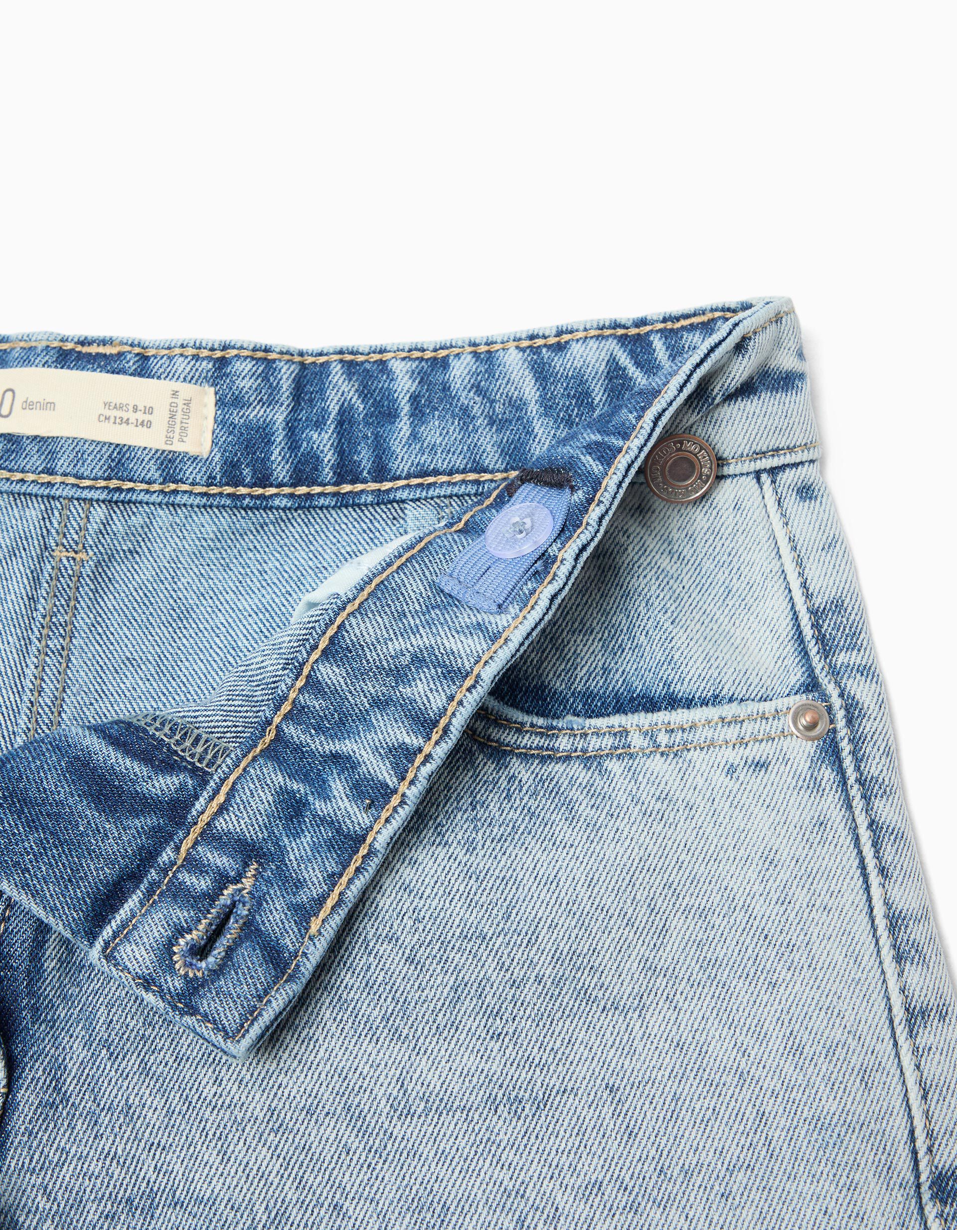 Comprar Online Saia-Cal&ccedil;&atilde;o de Ganga, Menina, Azul Claro