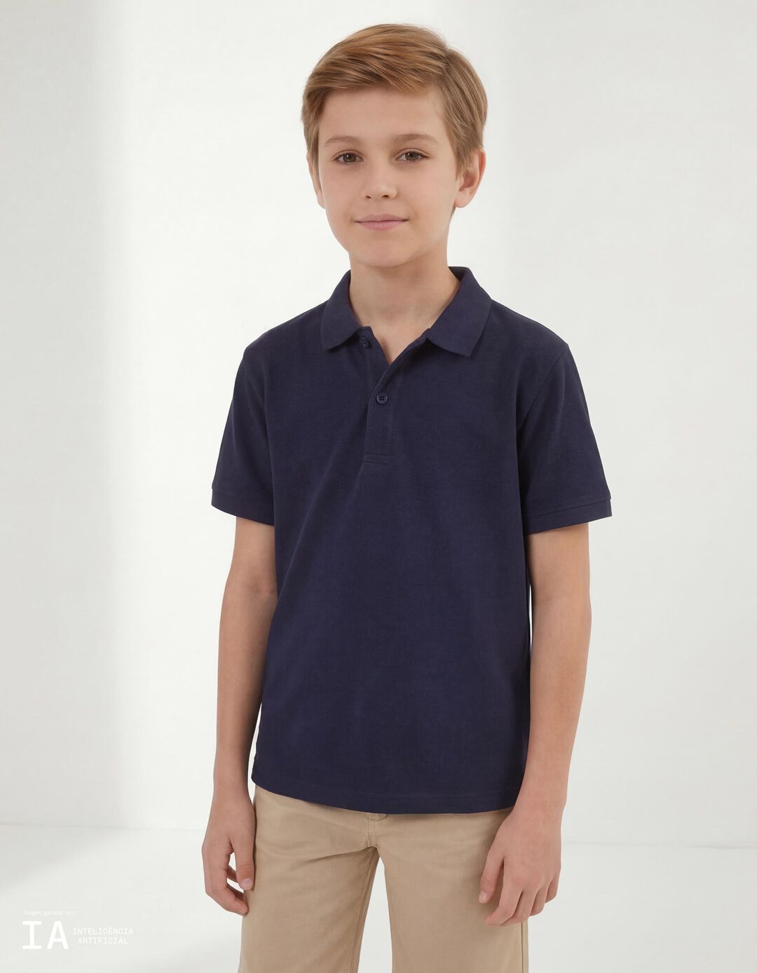Polo Piquet, Menino, Azul Escuro