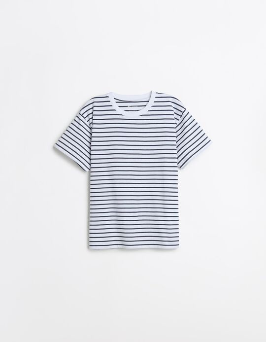 Comprar Online T-shirt &agrave;s Riscas, Mulher, Branco