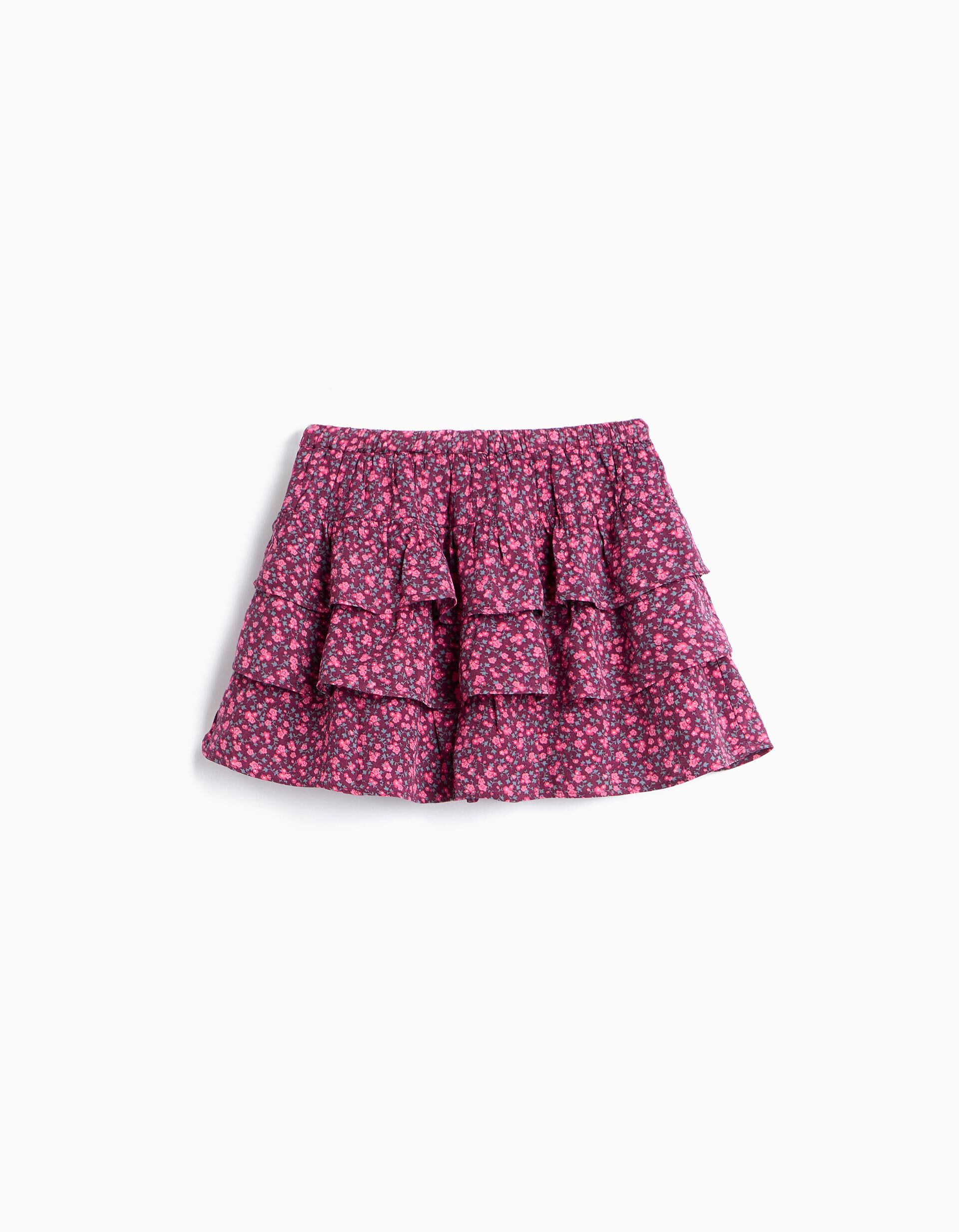 Comprar Online Saia-Cal&ccedil;&atilde;o Estampada, Menina, Rosa Escuro
