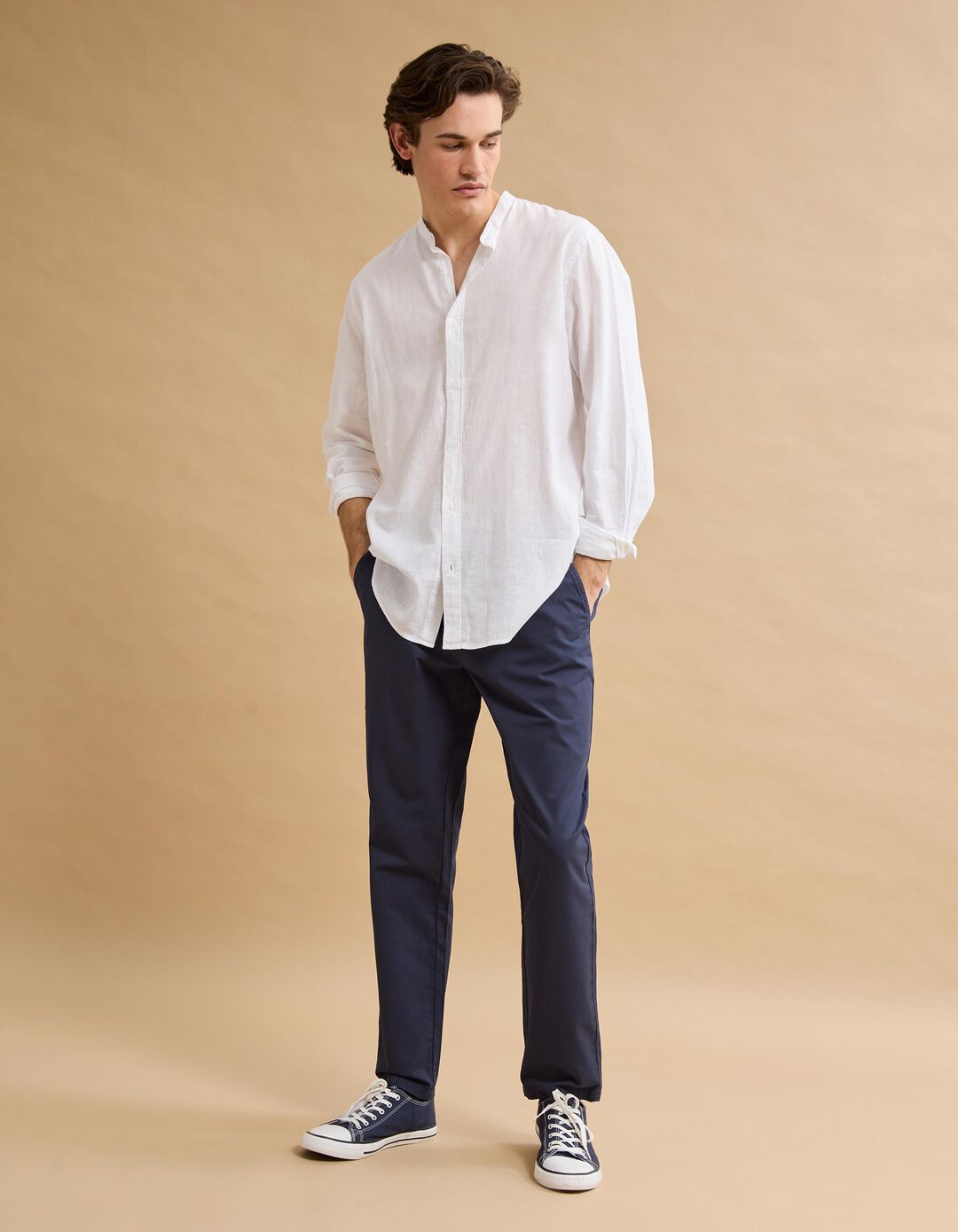 Camisa com Linho, Homem, Branco