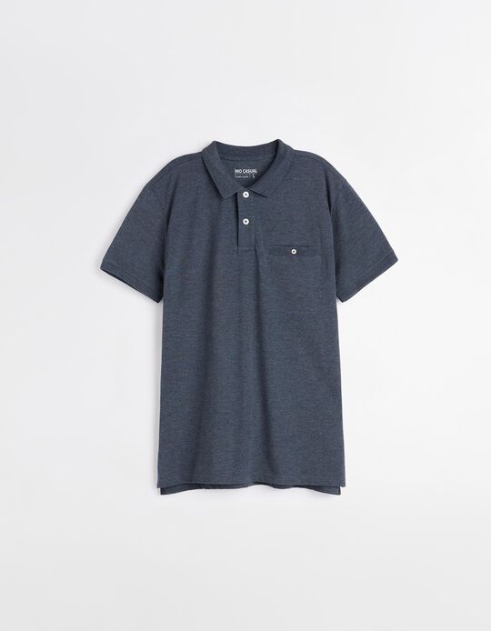 Comprar Online Polo de Manga Curta, Homem, Azul Escuro