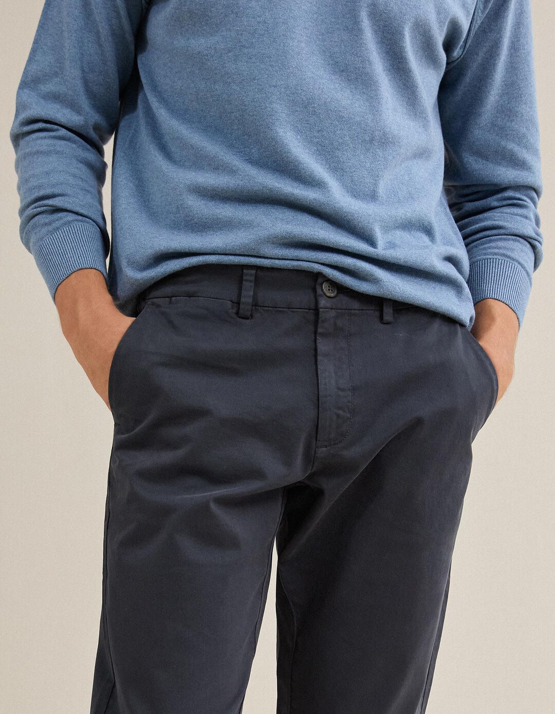 Cal&ccedil;as Chino Slim, Homem, Azul Escuro