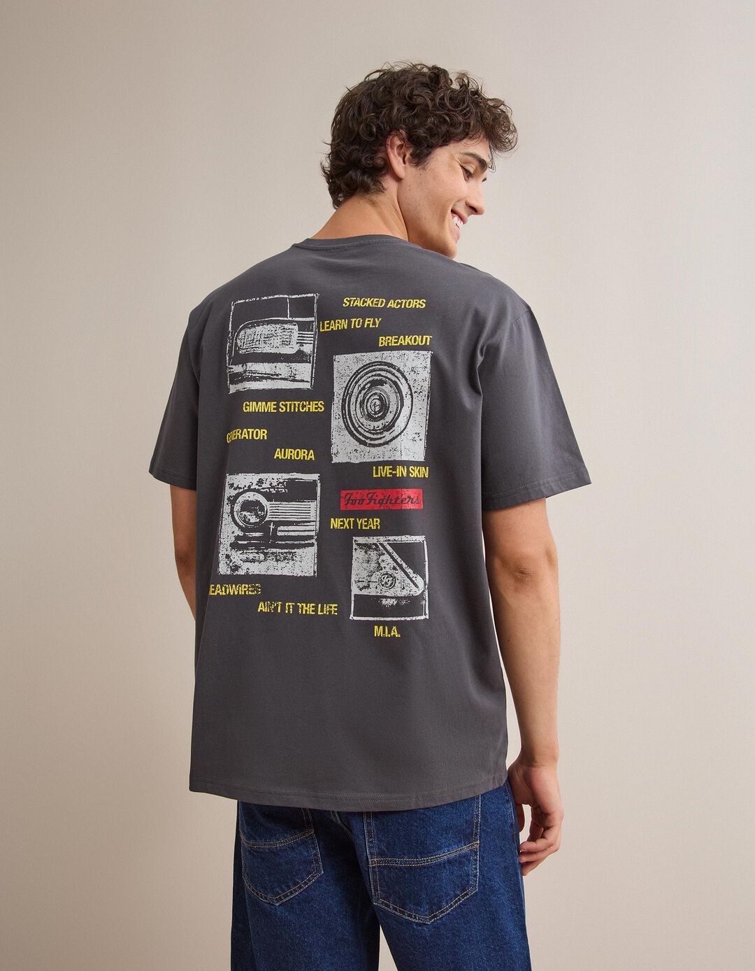 T-shirt Foo Fighters, Homem, Cinzento Escuro