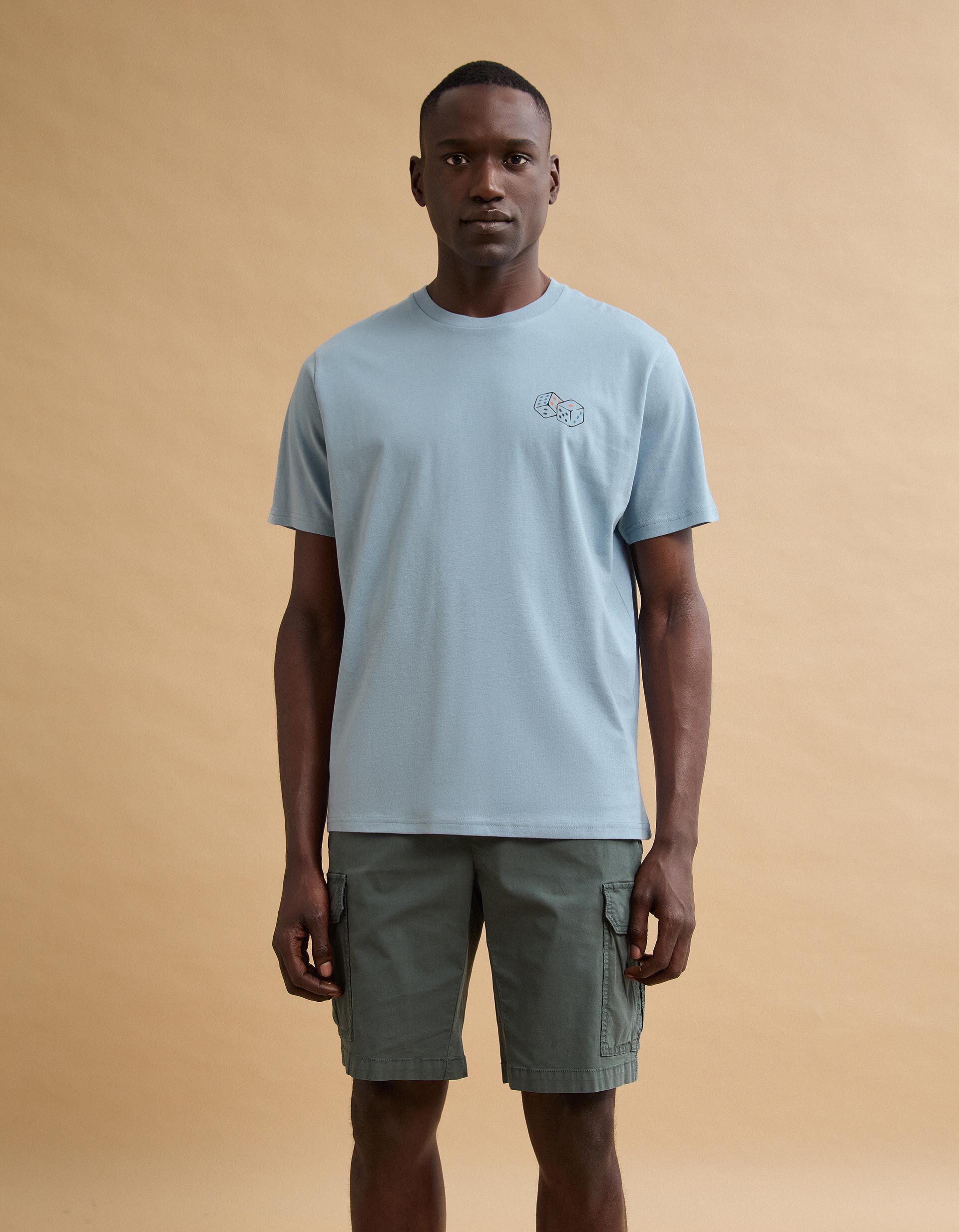 Comprar Online T-shirt Estampada, Homem, Azul Claro