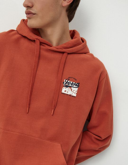 Comprar Online Sweatshirt de Felpa Capuz, Homem, Laranja