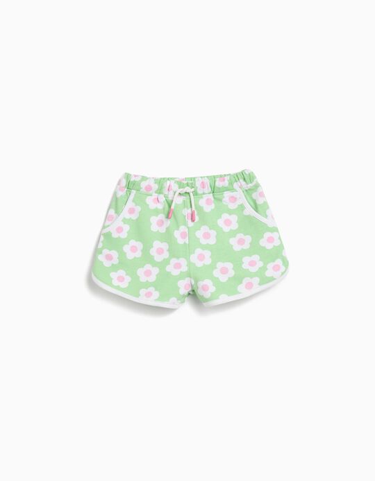 Comprar Online Calções com Flores, Menina, Branco 