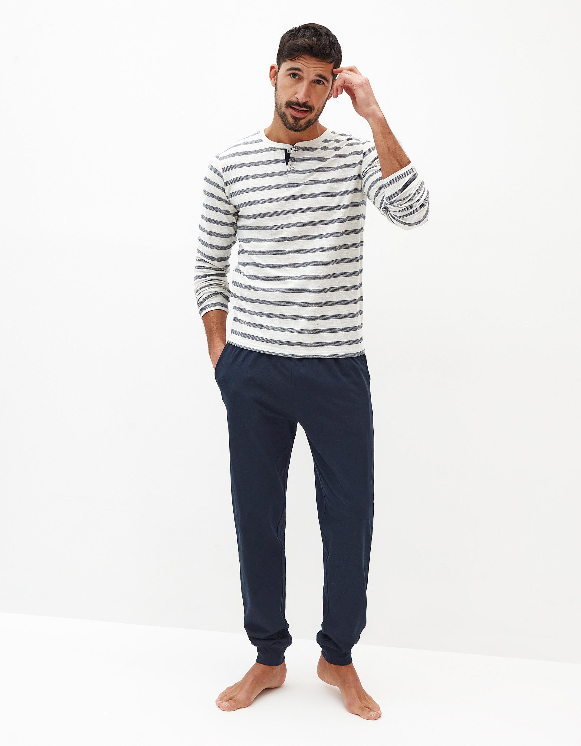 Comprar Online Pijama Riscas, Homem, Cru