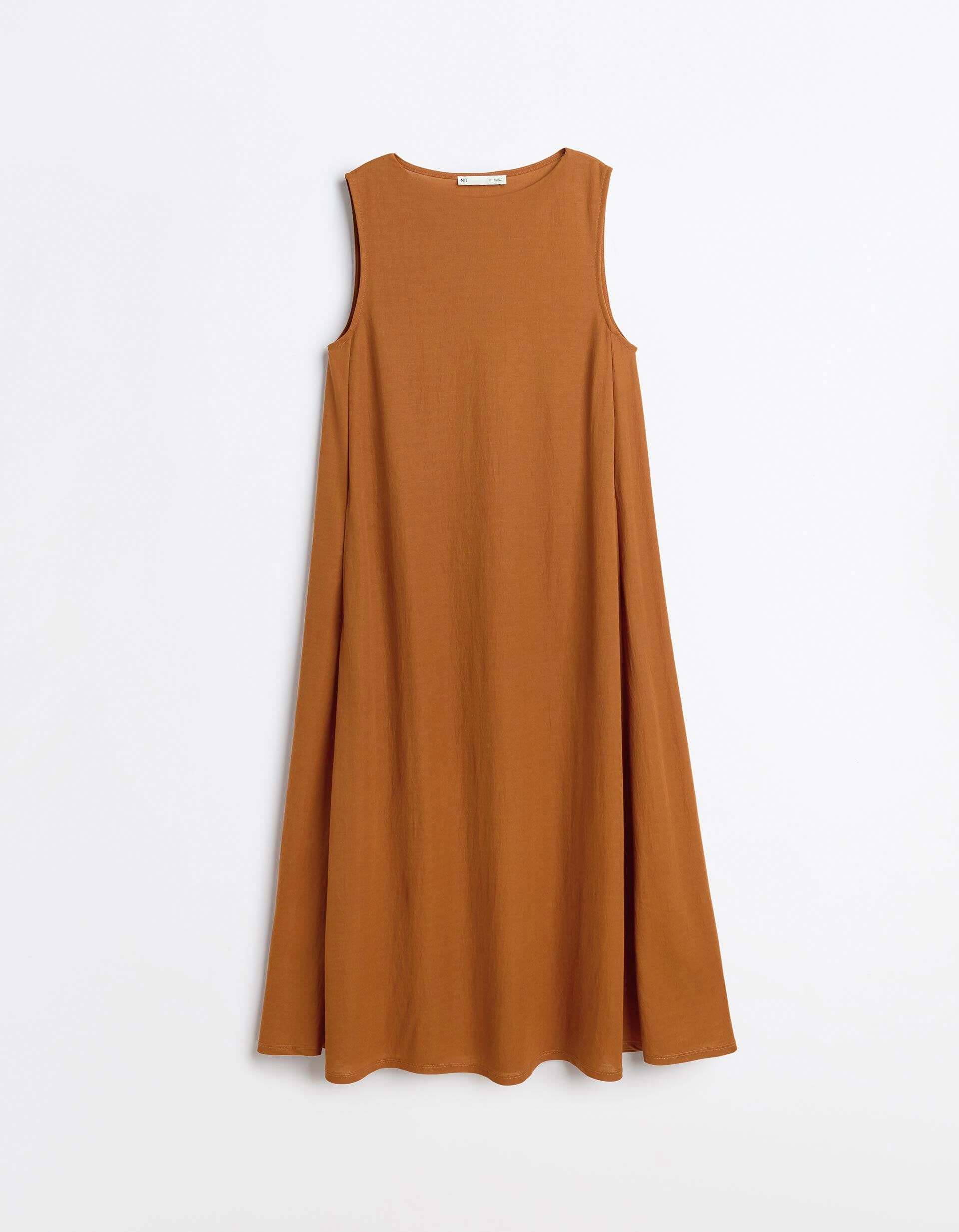 Comprar Online Vestido Comprido Fluido, Mulher, Castanho Claro