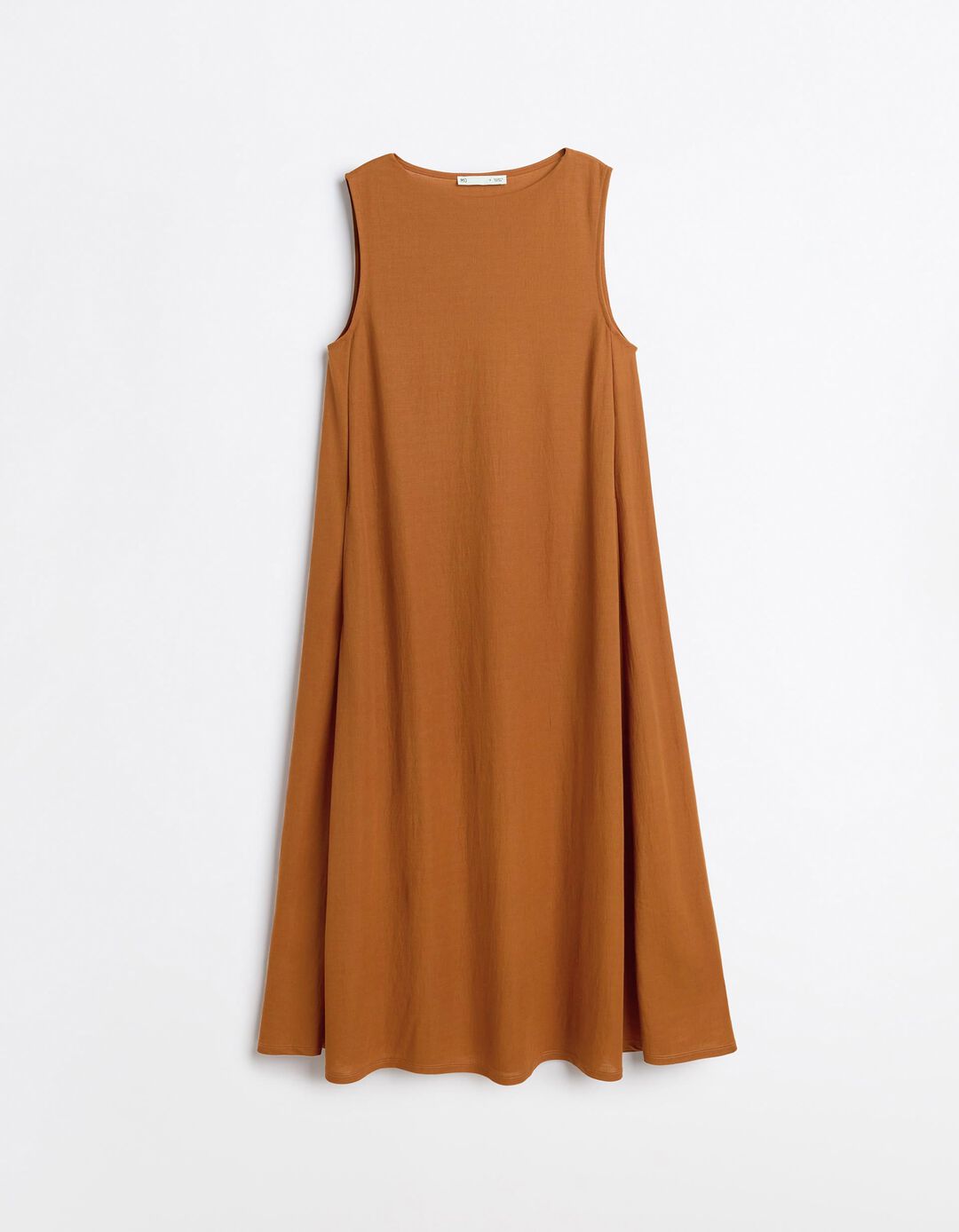 Vestido Comprido Fluido, Mulher, Castanho Claro
