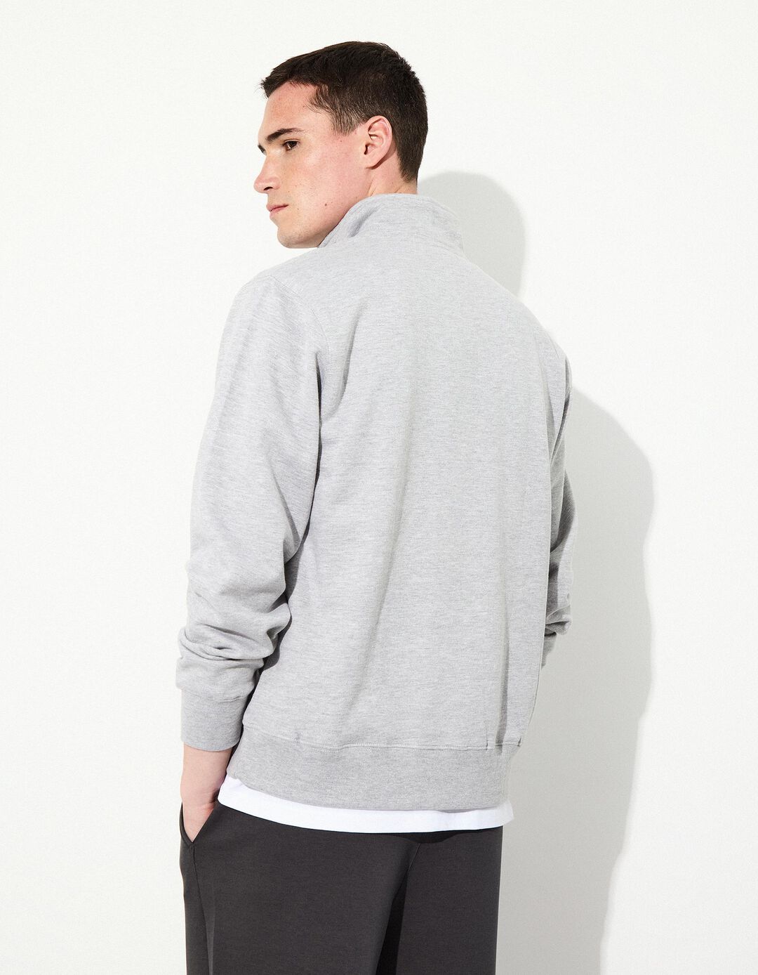 Sweatshirt Fecho de Correr, Homem, Cinzento Claro