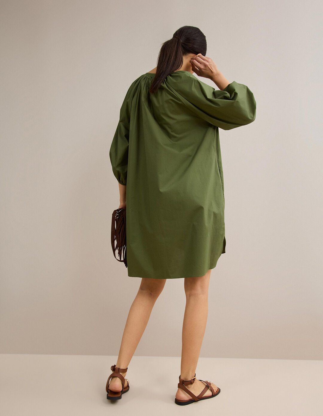 Vestido Curto, Mulher, Verde Escuro