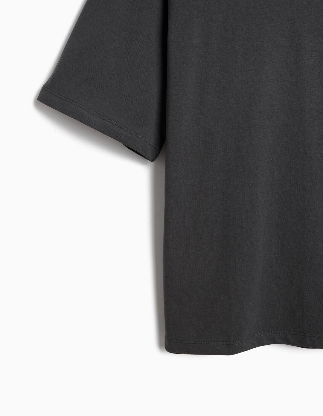 T-shirt Estampada 'Loose Fit', Menino, Cinzento Escuro