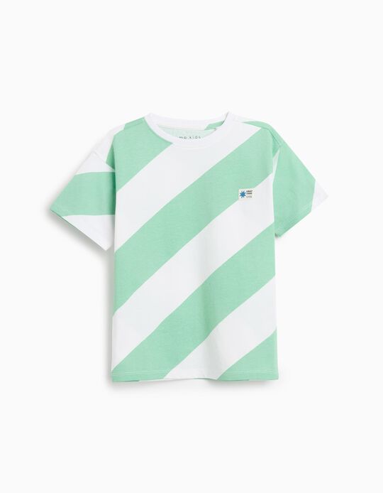 Comprar Online T-shirt Riscas, Menino, Verde Claro 